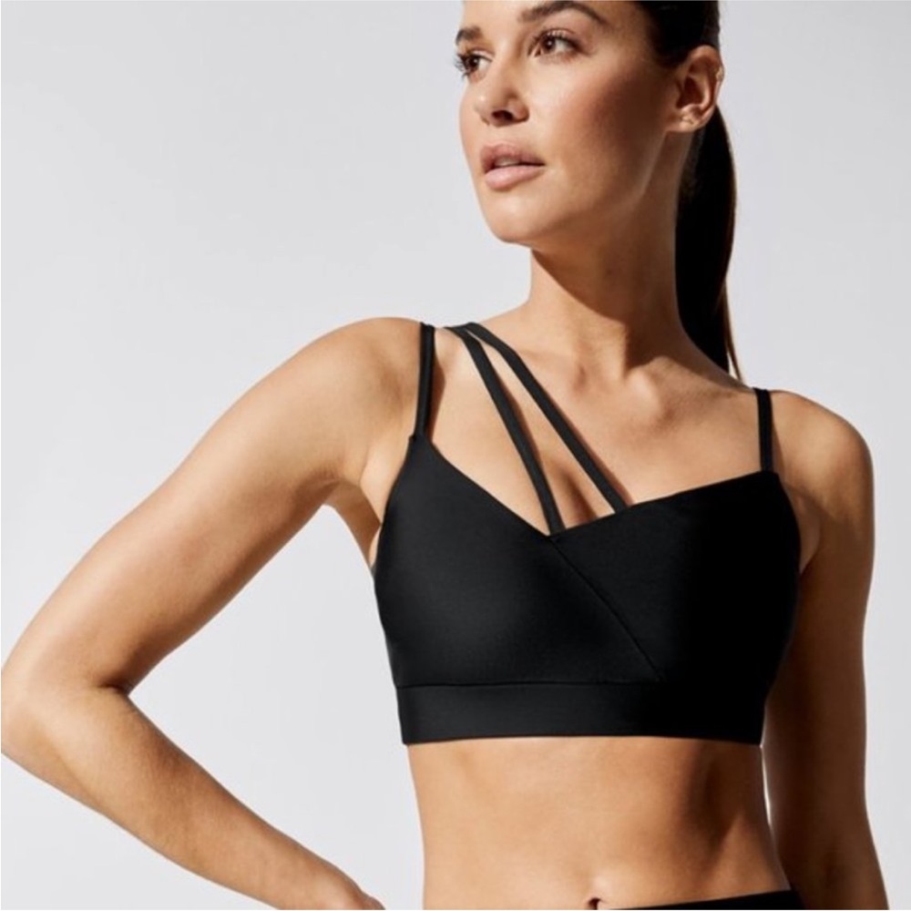 Carbon38 strappy sweetheart bra black
